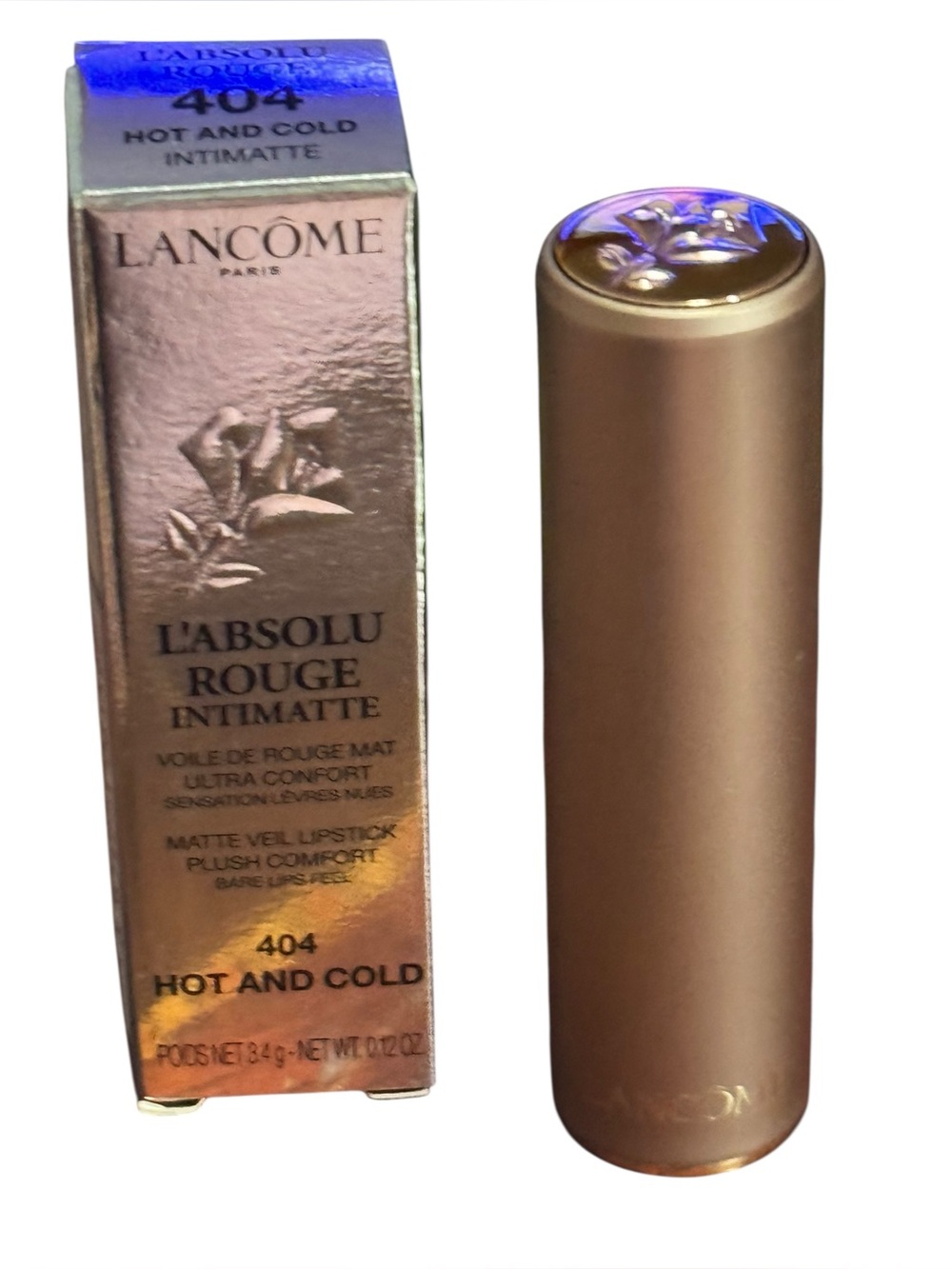 Lancôme L'Absolu Rouge Intimatte Soft Matte Lipstick Hot & Cold 404 0.12oz New - Picture 8 of 11